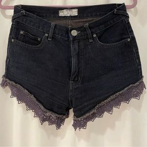 Free People Black Denim Shorts Size 25